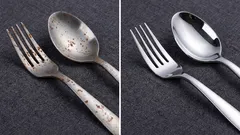 Najlepší spôsob odstránenia škvŕn od hrdze z príborov.